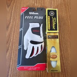 Golf Bundle Deal Wilson Glove M/L, Titleist NXT Tour & Bridgestone Balls